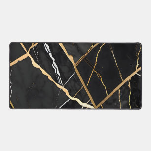 Chic Elégant noir jaune or Faux Marble
