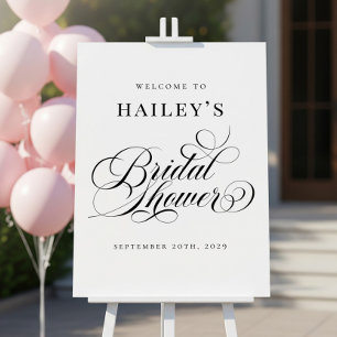 Chic Elegant Personalized Bridal Shower Sign