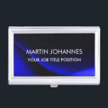 Chic Elegant Plain Stylish Blue Business Card Holder<br><div class="desc">A simple and readable design that includes your unique name and profession.</div>