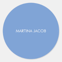 Chic Elegant Plain Stylish Blue Minimalist Name