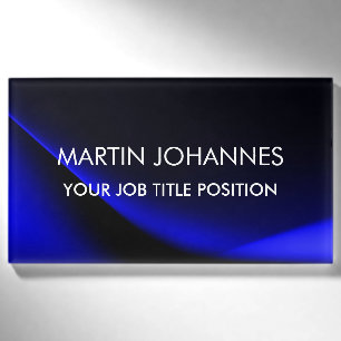 Chic Elegant Plain Stylish Blue Name Tag