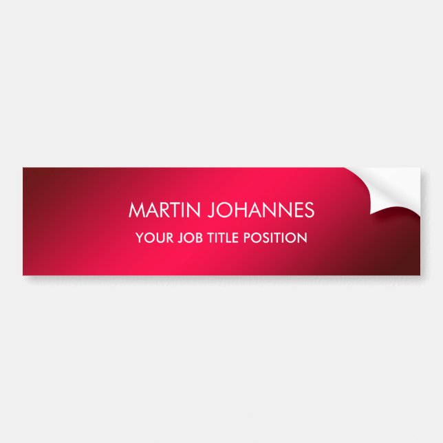 Chic Elegant Plain Stylish Bumper Sticker (Front)