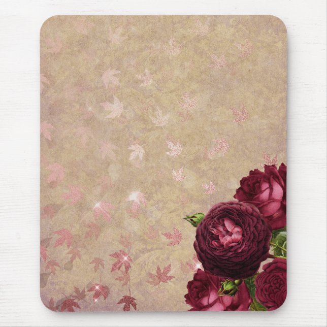 Chic Elegant Red Roses Mouse Pad (Front)