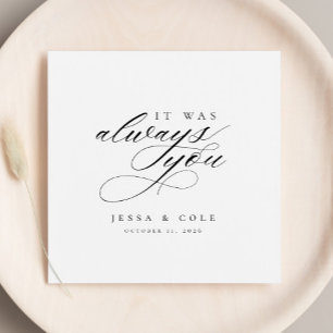 Chic Elegant Romantic Script Personalized Wedding Napkin