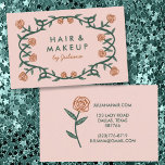 Chic Elegant Rose Frame Floral Blush Pink Business Card<br><div class="desc">Change the text,  font and colours of this customizable business card. Hand drawn by me for you. Check my shop for more business card designs!</div>