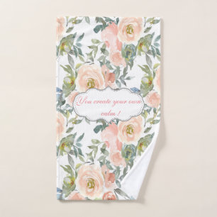 Chic Elegant Roses,Motivational Message  Bath Towel Set