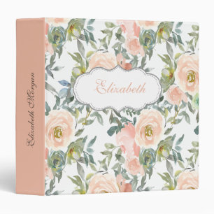 Chic Elegant Roses,Motivational Message Binder