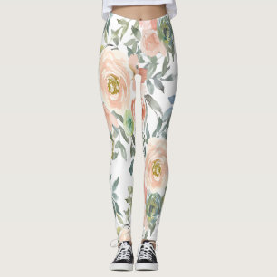 Chic Elegant Roses,Motivational Message Leggings