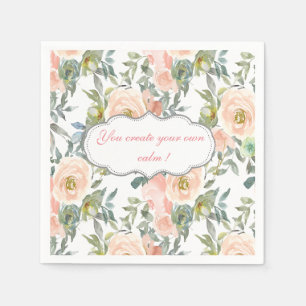 Chic Elegant Roses,Motivational Message Napkin