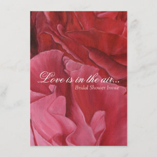Chic élégant roses rouges invitations de douches