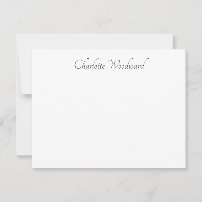 Chic Elegant Script Personalized Note Card (Front)