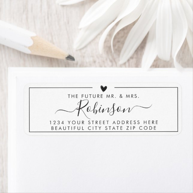 Chic Elegant Script Wedding Return Address Label (Insitu)