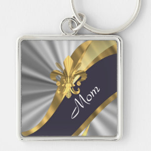 Chic elegant  silver mothers day keychain