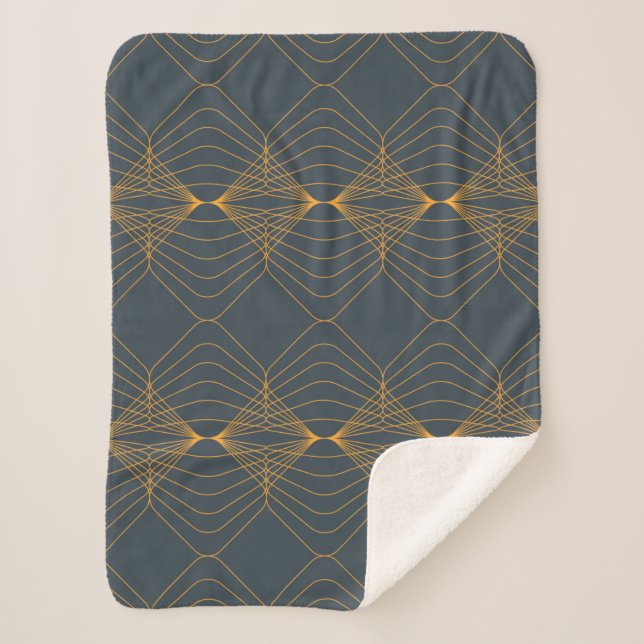 Chic, elegant, simple geometric graphic pattern sherpa blanket (Front)
