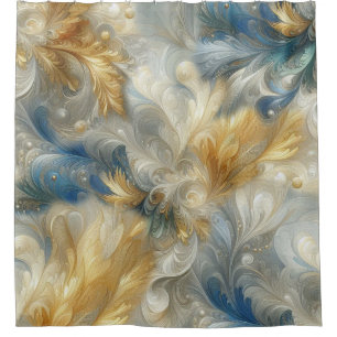 Chic Elegant Swirls in Gold, Silver, Blue, Yellow 
