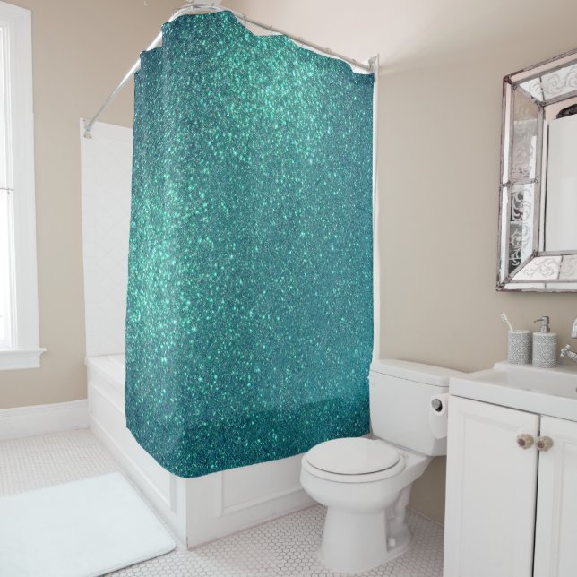 Chic Elegant Teal Blue Sparkly Glitter (In Situ)