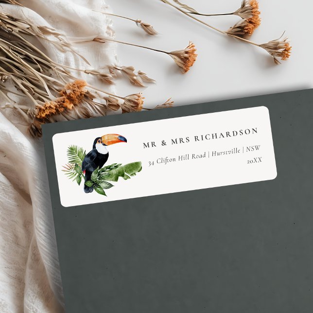 Chic Elegant Tropical Rainforest Toucan Address (Creator Uploaded)