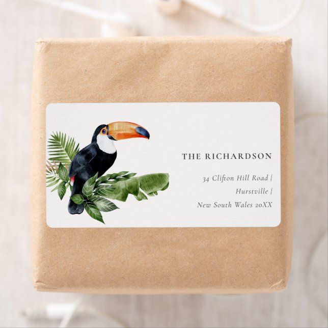Chic Elegant Tropical Rainforest Toucan Address  (Insitu)