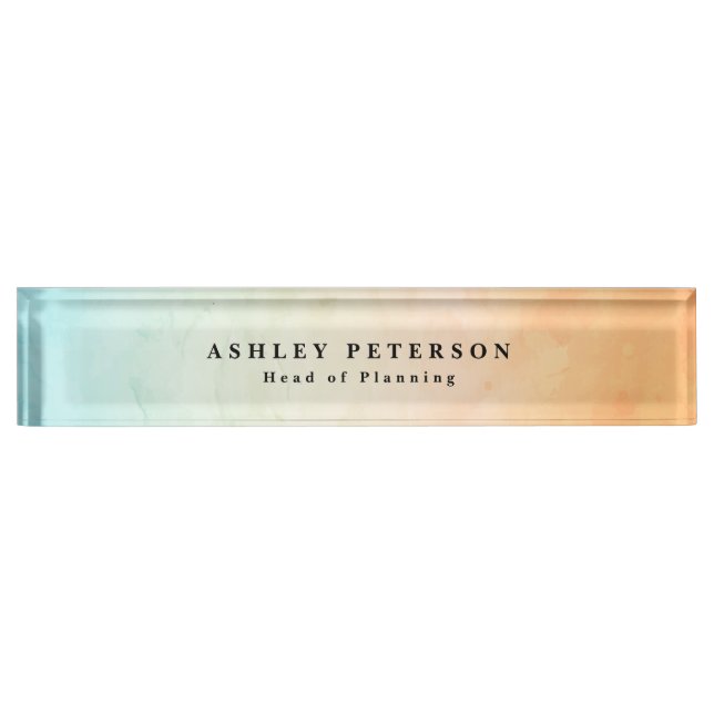Chic Elegant Watercolor Background Nameplate (Front)