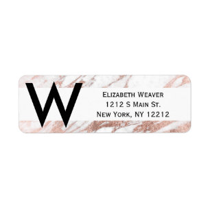 Chic Elegant White and Rose Gold Marble Pattern