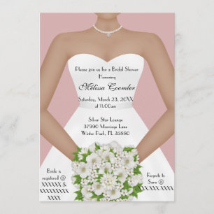 Chic Elegant White Modern Day Bridal Shower Invite