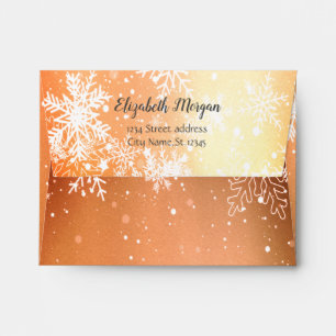 Chic Elegant White Snowflakes  Envelope