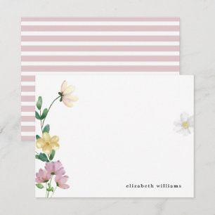 Chic Elegant Wildflowers Personalized Floral Card