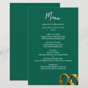 Chic Emerald Green Gold Rings Wedding