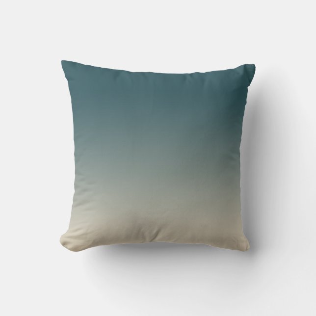 Chic Emerald Off-White Ombre Effect Throw Pillow (Front)