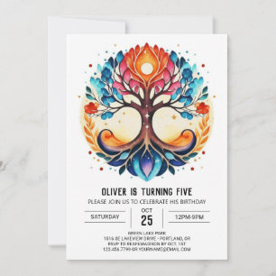 Chic Enchanted Tree of Life Birthday Invitation