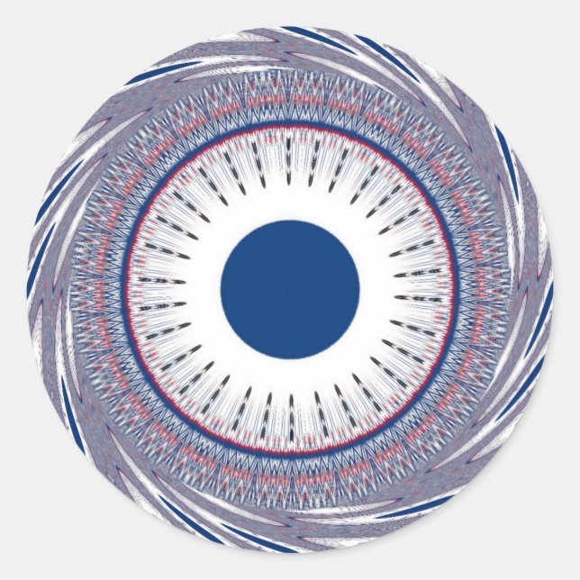 Chic Energetic Eye Design: A Mesmerizing Pattern Classic Round Sticker (Front)