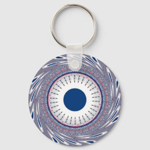 Chic Energetic Eye Design: A Mesmerizing Pattern Keychain