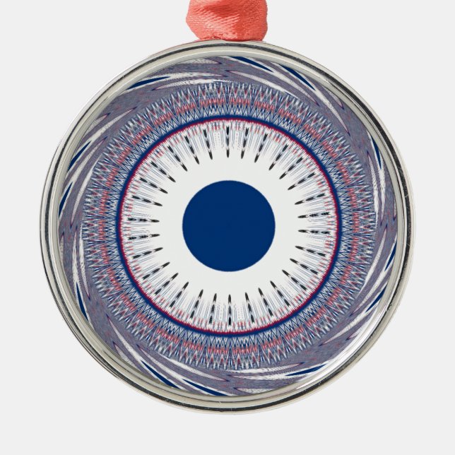 Chic Energetic Eye Design: A Mesmerizing Pattern Metal Ornament (Front)