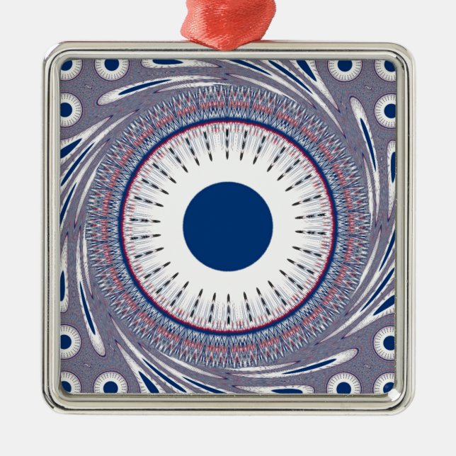 Chic Energetic Eye Design: A Mesmerizing Pattern Metal Ornament (Front)