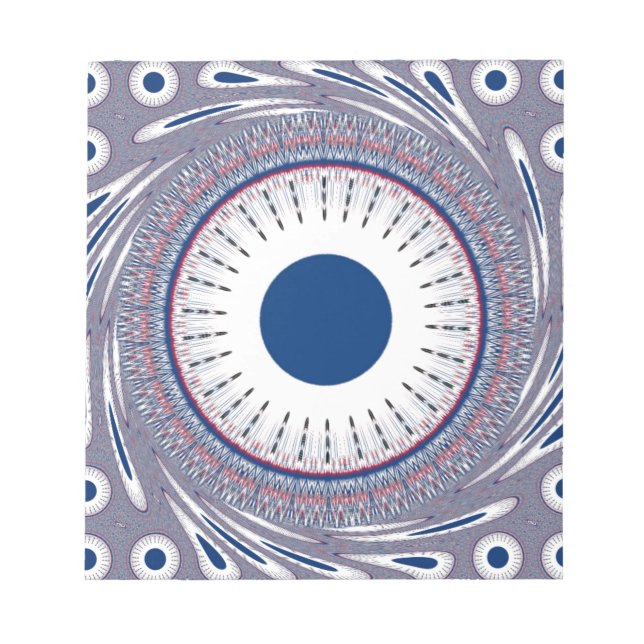 Chic Energetic Eye Design: A Mesmerizing Pattern Notepad (Front)