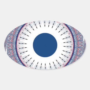 Chic Energetic Eye Design: A Mesmerizing Pattern Oval Sticker
