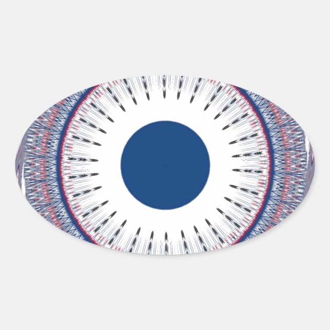 Chic Energetic Eye Design: A Mesmerizing Pattern Oval Sticker (Front)