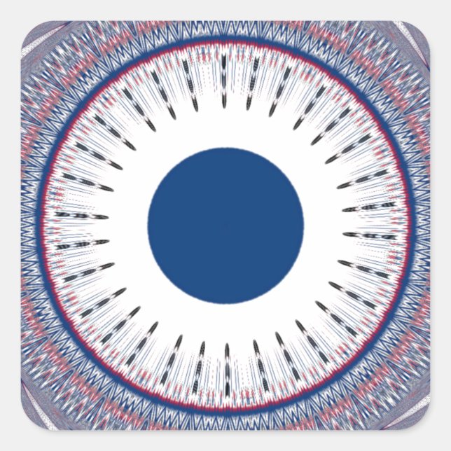 Chic Energetic Eye Design: A Mesmerizing Pattern Square Sticker (Front)