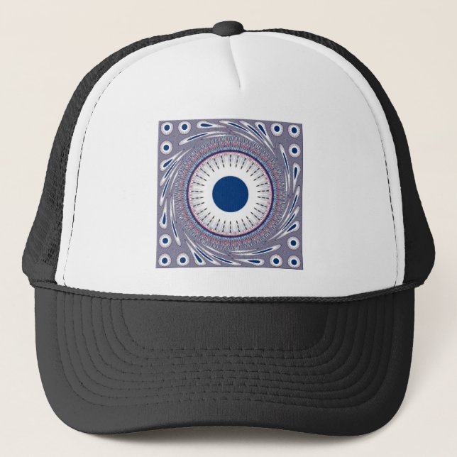 Chic Energetic Eye Design: A Mesmerizing Pattern Trucker Hat (Front)