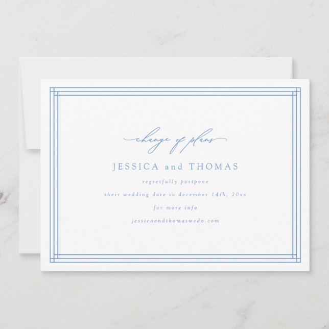 Chic Faire-Part de Report de Mariage Changement de (Devant)
