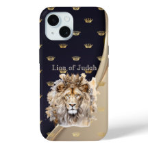 Chic Faith Lion of Judah Beige Navy Gold Crowns