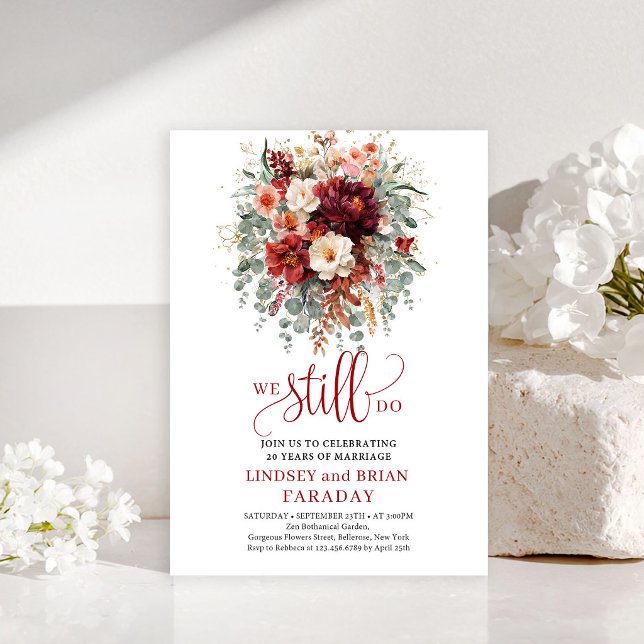 Chic Fall Marsala Floral We Still Do Invitation (Chic Fall Marsala Floral We Still Do Invite

)