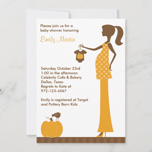 Chic Fall Mom-to-Be Invitations (Front)