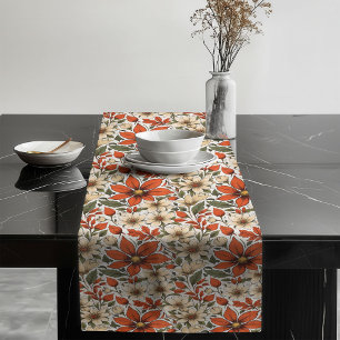Chic Fall Table Runner with Botanical Blooms