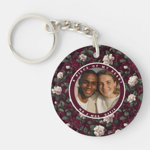 Chic family photo Gardenias Flower Keychain