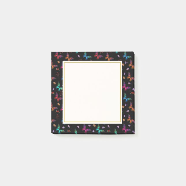 Chic Fancy Butterflies Pattern Post-it Notes (Front)