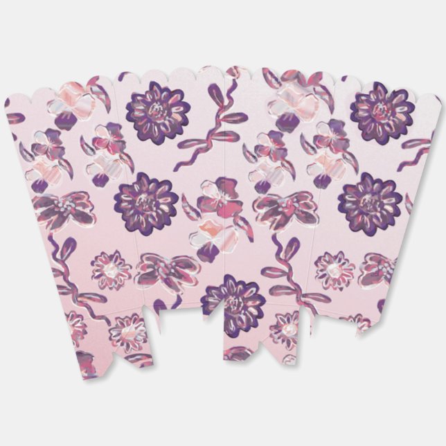 Chic & Fancy Floral Pattern Favor Box (Unfolded)