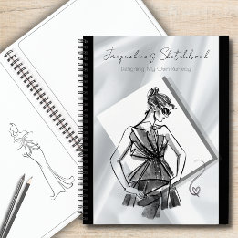 Chic Fashion Sketchbook Personalized Notebook
