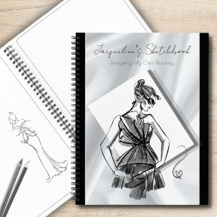 Chic Fashion Sketchbook Personalized Notebook