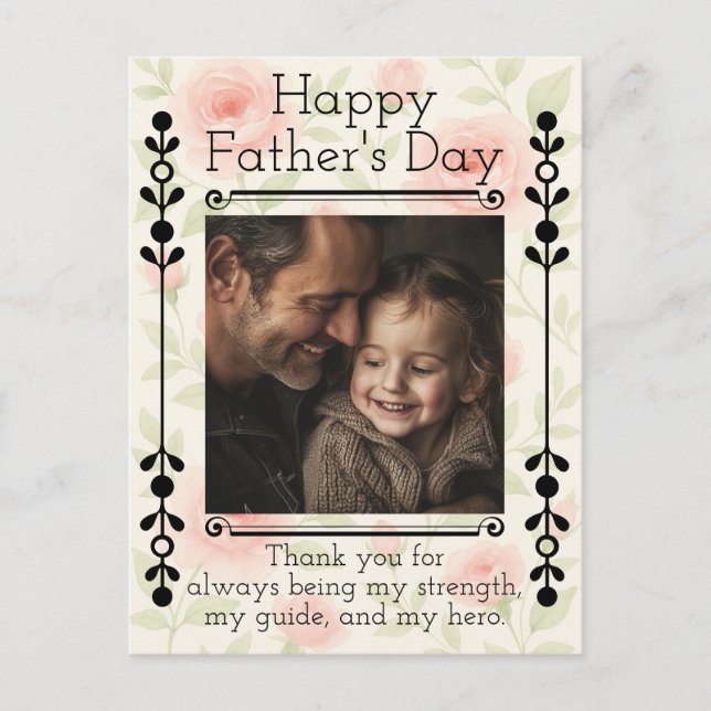 Chic Father’s Day Postcard with Custom Photo  (Front)